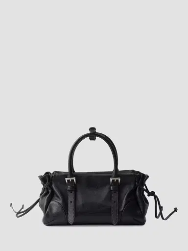 Prada Women's Bonnie Leather Top Handle Bag - Black | Thumbnail 5