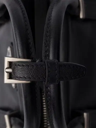Prada Women's Bonnie Leather Top Handle Bag - Black | Thumbnail 8