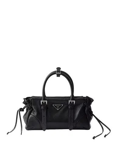 Prada Women's Bonnie Leather Top Handle Bag - Black | Thumbnail 1