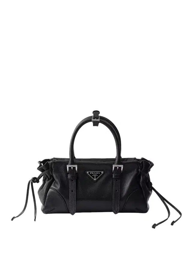 Prada Women's Bonnie  Leather Top Handle Bag - Black