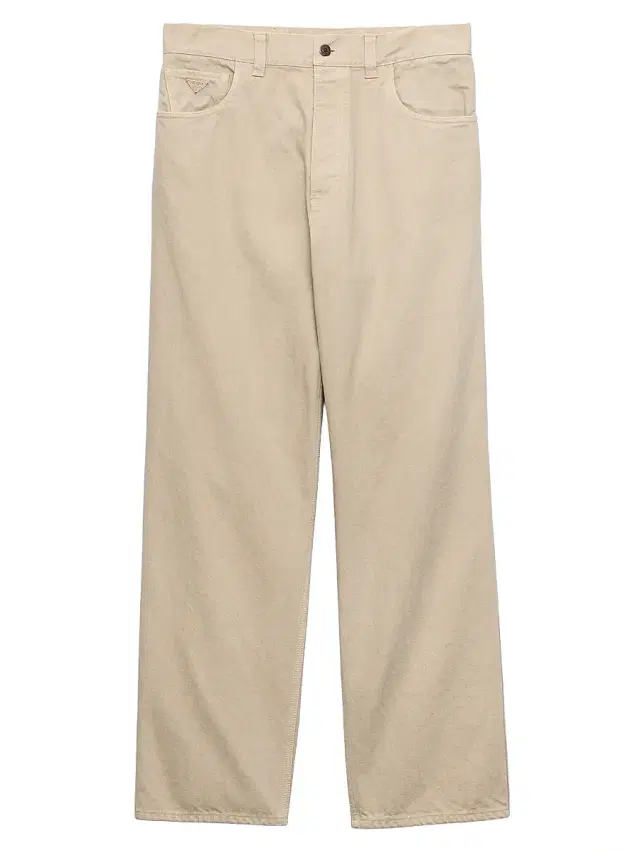 Men's Five-Pocket Old Denim Jeans - Beige Khaki