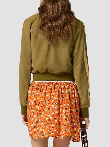 Miu Miu Women's Waxed Suede Jacket - Green - Size 6 | Thumbnail 3