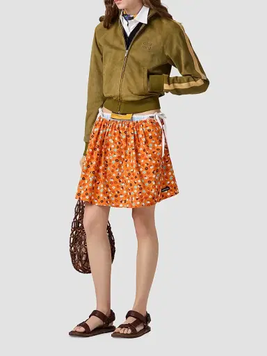 Miu Miu Women's Waxed Suede Jacket - Green - Size 6 | Thumbnail 5