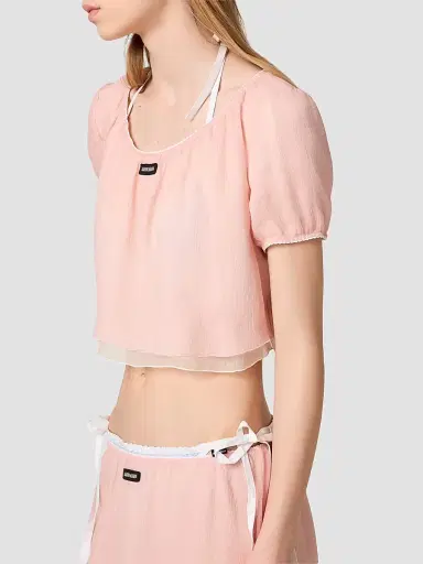 Miu Miu Women's Chiffon Top - Pink | Thumbnail 3 Miu Miu Women's Chiffon Top - Pink | Thumbnail 3
