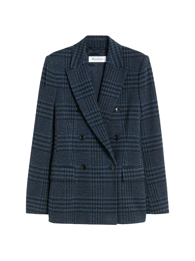 Max Mara Women's Double Breasted Jacquard Jersey Blazer - China Blue