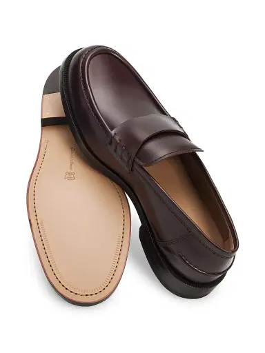 Gianvito Rossi Men's Preppy Leather Loafers - Moka | Thumbnail 6