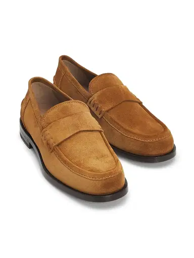 Gianvito Rossi Men's Preppy 45MM Suede Penny Loafers - Texan - Size 11.5 | Thumbnail 4