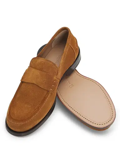 Gianvito Rossi Men's Preppy 45MM Suede Penny Loafers - Texan - Size 11.5 | Thumbnail 6