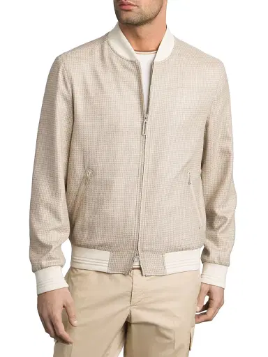 Stefano Ricci Men's Wool and Silk Blend Blouson Jacket - Beige - Size 46 | Thumbnail 2 Stefano Ricci Men's Wool and Silk Blend Blouson Jacket - Beige - Size 46 | Thumbnail 2