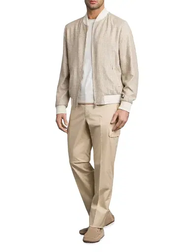 Stefano Ricci Men's Wool and Silk Blend Blouson Jacket - Beige - Size 46 | Thumbnail 1 Stefano Ricci Men's Wool and Silk Blend Blouson Jacket - Beige - Size 46 | Thumbnail 1