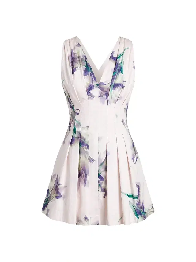 Nicholas the Label Women's Elvira Floral Linen-Blend Minidress - Shadow Floral