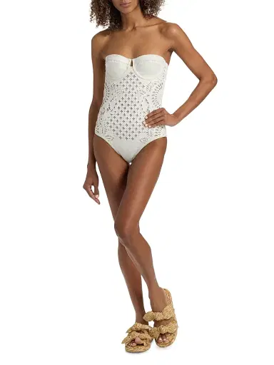 Zimmermann Women's Indra Embroidered One-Piece Swimsuit - | Thumbnail 2