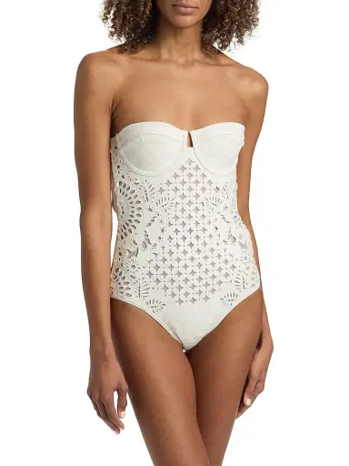 Zimmermann Women's Indra Embroidered One-Piece Swimsuit - | Thumbnail 3
