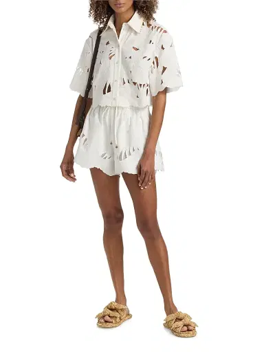 Zimmermann Women's Mahon Embroidered Shorts | Thumbnail 2 Zimmermann Women's Mahon Embroidered Shorts | Thumbnail 2