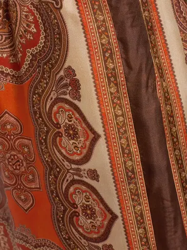 Zimmermann Women's Mahon Silk Relaxed Pants - Tangerine Paisley - Size 8 | Thumbnail 7