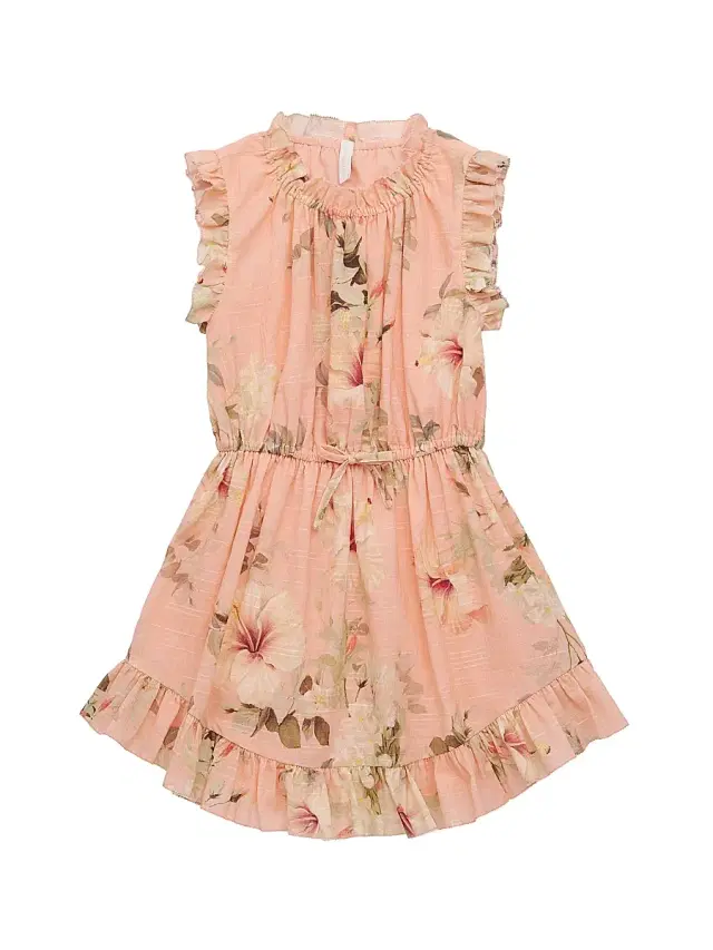 Zimmermann Little Girl's & Girl's Mahon Flip Cotton Dress - Pink Hibiscus