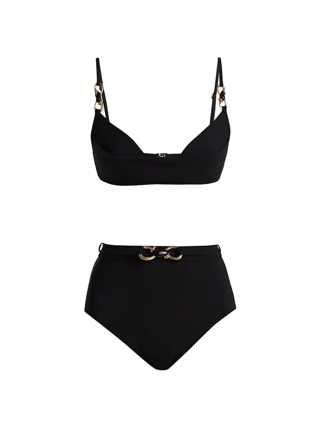 Zimmermann Women's Mahon Trim Detail Bikini - Black