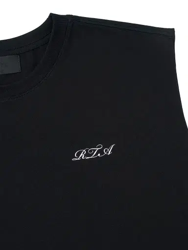 RTA Men's Chaparral Terry Cursive Logo Muscle Tank - Black Cursive | Thumbnail 3