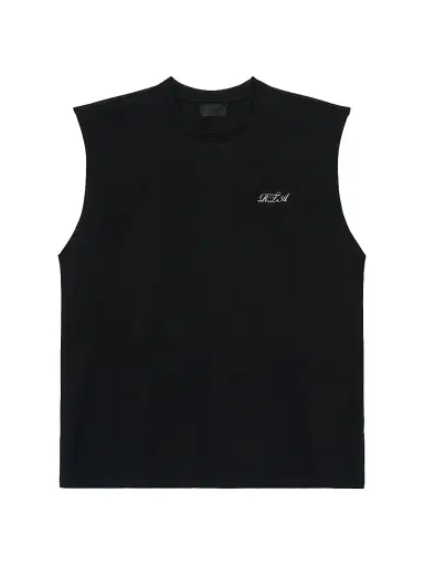 RTA Men's Chaparral Terry Cursive Logo Muscle Tank - Black Cursive | Thumbnail 1