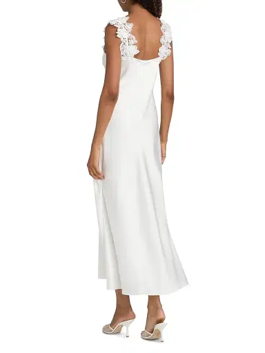 Generation Love Women's Lala Hammered Lace Midi-Dress - White - Size Large | Thumbnail 5