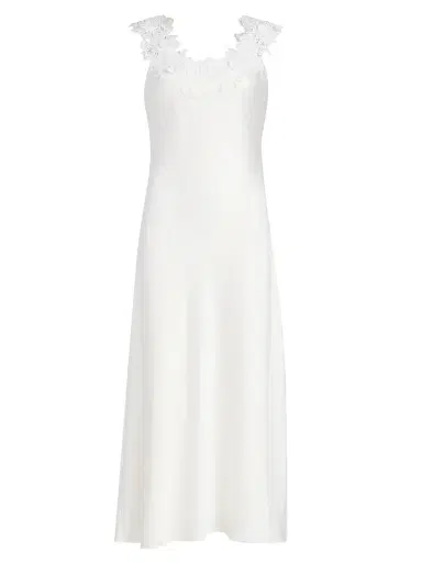 Generation Love Women's Lala Hammered Lace Midi-Dress - White - Size Large | Thumbnail 1