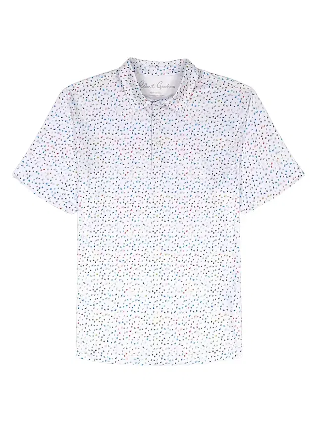 Men's Baybridge Dot-Print Polo Shirt - White