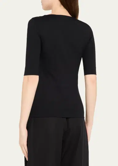 Akris punto Square-Neck Jersey Top | Thumbnail 3 Akris punto Square-Neck Jersey Top | Thumbnail 3