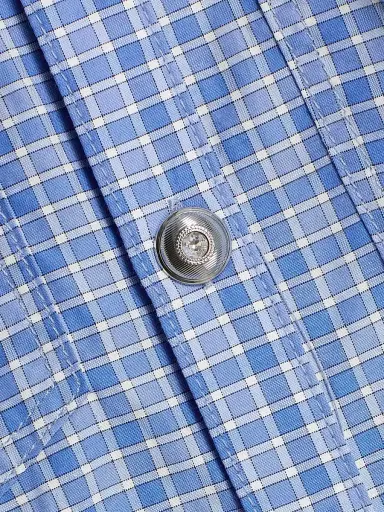 Cinq à Sept Women's Keely Gingham Puff-Sleeve Top - Blue Crush Ultramarine | Thumbnail 7