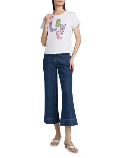 Cinq à Sept Women's Love Collage Patch Shrunken T-Shirt | Thumbnail 2