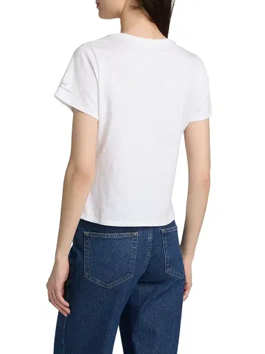 Cinq à Sept Women's Love Collage Patch Shrunken T-Shirt | Thumbnail 5