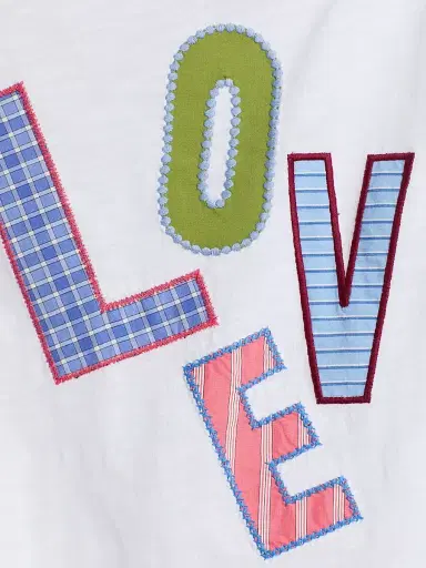 Cinq à Sept Women's Love Collage Patch Shrunken T-Shirt | Thumbnail 7