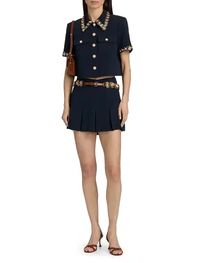 Cinq à Sept Women's Sunflare Aanya Jacket - Navy Champagne - Size 14 | Thumbnail 2 Cinq à Sept Women's Sunflare Aanya Jacket - Navy Champagne - Size 14 | Thumbnail 2