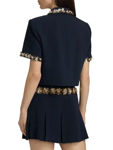 Cinq à Sept Women's Sunflare Aanya Jacket - Navy Champagne - Size 14 | Thumbnail 5 Cinq à Sept Women's Sunflare Aanya Jacket - Navy Champagne - Size 14 | Thumbnail 5