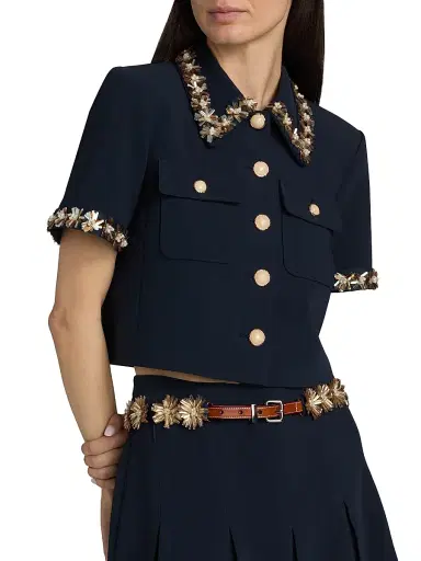 Cinq à Sept Women's Sunflare Aanya Jacket - Navy Champagne - Size 14 | Thumbnail 6 Cinq à Sept Women's Sunflare Aanya Jacket - Navy Champagne - Size 14 | Thumbnail 6