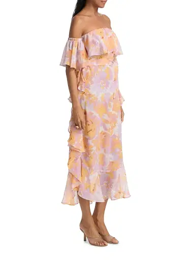 Misa Los Angeles Women's Carla Floral Tiered Ruffle Midi-Dress | Thumbnail 4 Misa Los Angeles Women's Carla Floral Tiered Ruffle Midi-Dress | Thumbnail 4