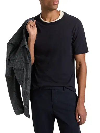 Vince Men's Fine Slub Cotton Double-Layer Crewneck T-Shirt - Coastal Smock White - Size XXL | Thumbnail 3