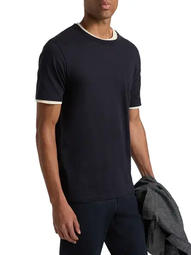 Vince Men's Fine Slub Cotton Double-Layer Crewneck T-Shirt - Coastal Smock White - Size XXL | Thumbnail 4