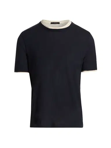 Vince Men's Fine Slub Cotton Double-Layer Crewneck T-Shirt - Coastal Smock White - Size XXL | Thumbnail 1