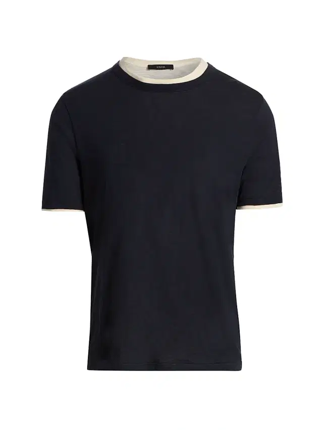 Vince Men's Fine Slub Cotton Double-Layer Crewneck T-Shirt - Coastal Smock White