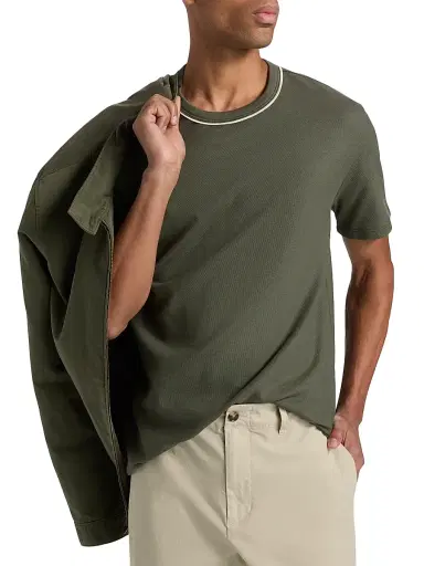 Vince Men's Tipped Crewneck Pima Cotton T-Shirt - Coulter Green - Size XXL | Thumbnail 3 Vince Men's Tipped Crewneck Pima Cotton T-Shirt - Coulter Green - Size XXL | Thumbnail 3