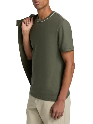 Vince Men's Tipped Crewneck Pima Cotton T-Shirt - Coulter Green - Size XXL | Thumbnail 4 Vince Men's Tipped Crewneck Pima Cotton T-Shirt - Coulter Green - Size XXL | Thumbnail 4