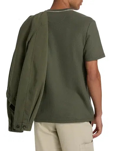 Vince Men's Tipped Crewneck Pima Cotton T-Shirt - Coulter Green - Size XXL | Thumbnail 5 Vince Men's Tipped Crewneck Pima Cotton T-Shirt - Coulter Green - Size XXL | Thumbnail 5