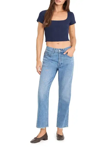 GOOD AMERICAN Women's Weightless Boyfriend Crop Jeans - Indigo | Thumbnail 2
