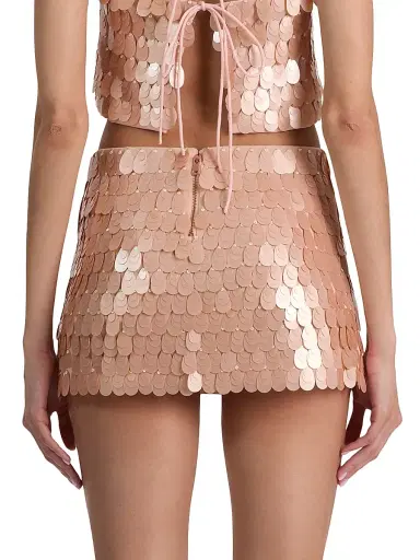 Alice + Olivia Women's Mace Paillette-Embellished Miniskort - Rose Tan - Size 14 | Thumbnail 5 Alice + Olivia Women's Mace Paillette-Embellished Miniskort - Rose Tan - Size 14 | Thumbnail 5