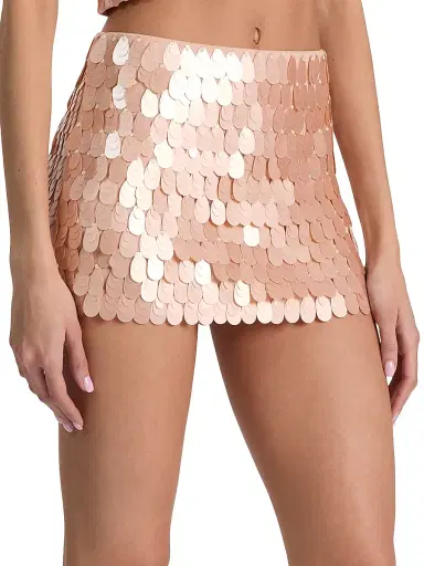 Alice + Olivia Women's Mace Paillette-Embellished Miniskort - Rose Tan - Size 14 | Thumbnail 6 Alice + Olivia Women's Mace Paillette-Embellished Miniskort - Rose Tan - Size 14 | Thumbnail 6