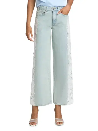 Generation Love Women's Esme Lace Applique Jeans - Ice Blue White - Size 32 | Thumbnail 3