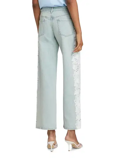 Generation Love Women's Esme Lace Applique Jeans - Ice Blue White - Size 32 | Thumbnail 5
