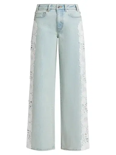 Generation Love Women's Esme Lace Applique Jeans - Ice Blue White - Size 32 | Thumbnail 1