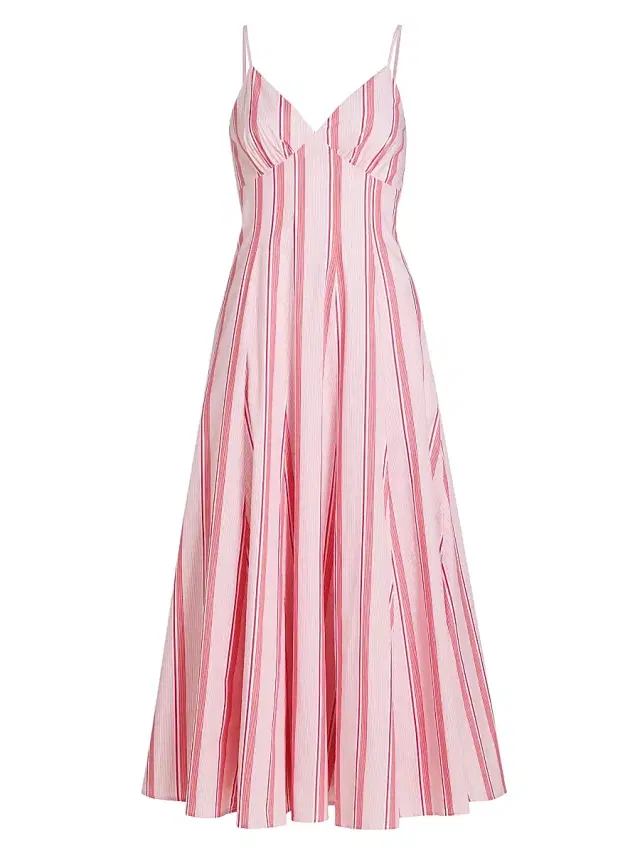 Rosie Assoulin Women's Cami Stripe Cotton Maxi Dress - Red Stripe