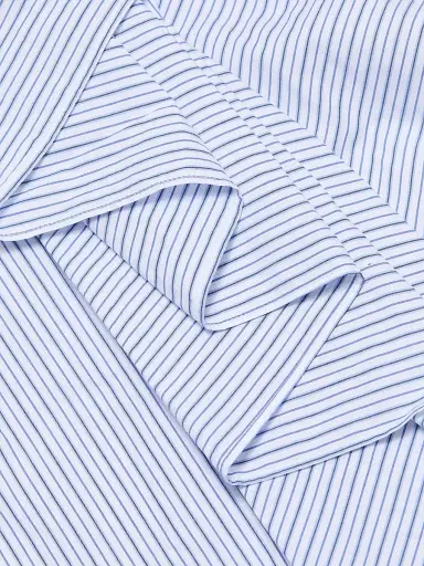 Rosie Assoulin Women's Gathered Ruffle Cotton Poplin Shirtdress - Blue Stripe | Thumbnail 7 Rosie Assoulin Women's Gathered Ruffle Cotton Poplin Shirtdress - Blue Stripe | Thumbnail 7